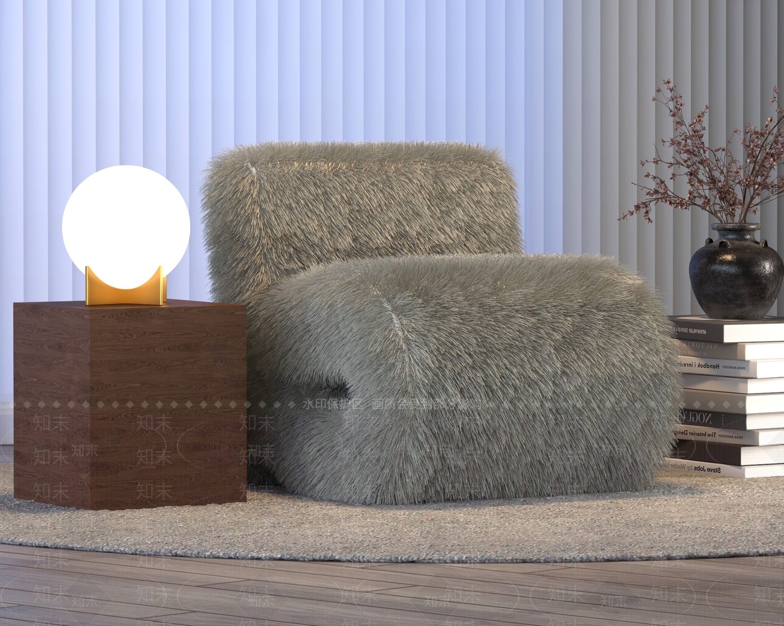 现代新中式台灯3D模型下载【ID:1188085235】