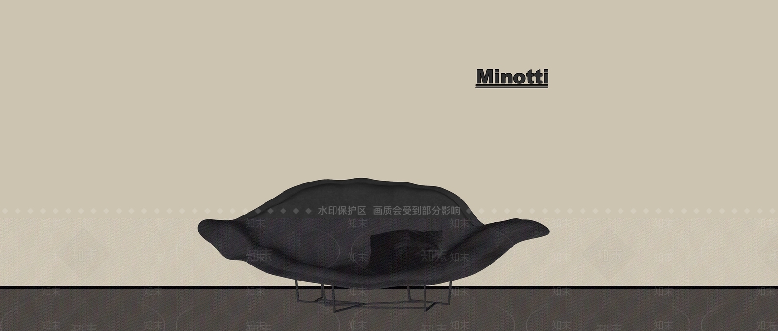 现代意式沙发凳3D模型下载【ID:1188086415】