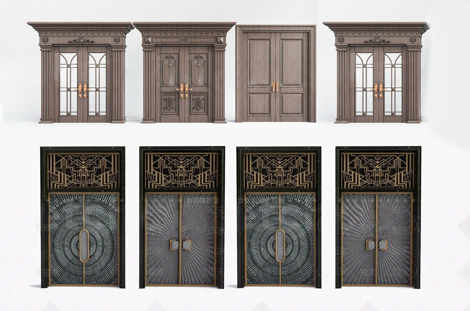 现代欧式双开门SU模型下载【ID:1188088516】