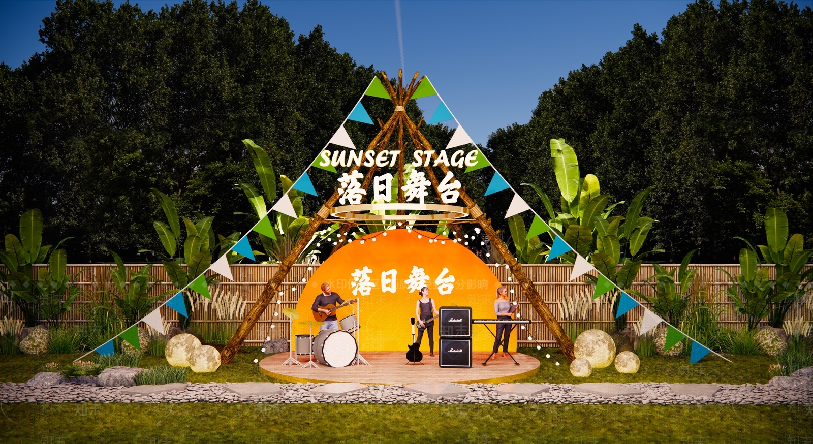 新中式舞台3D模型下载【ID:1188089548】