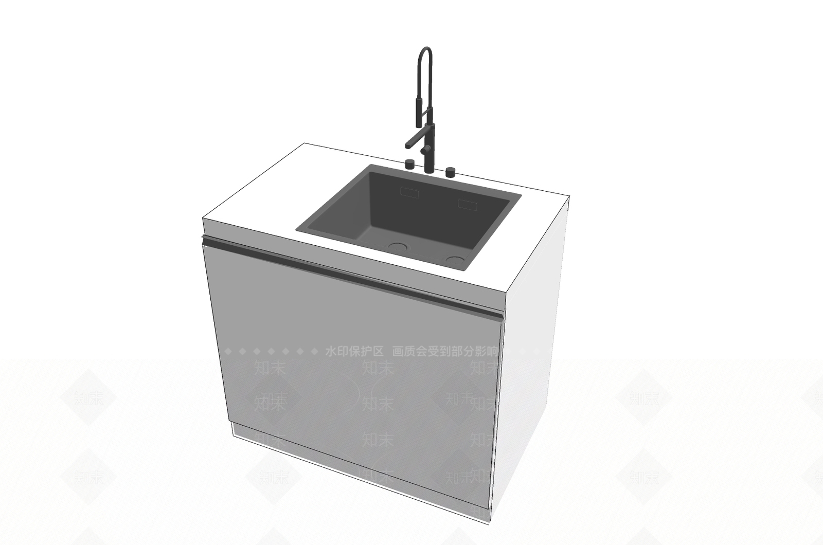 现代水槽SU模型下载【ID:1188092454】