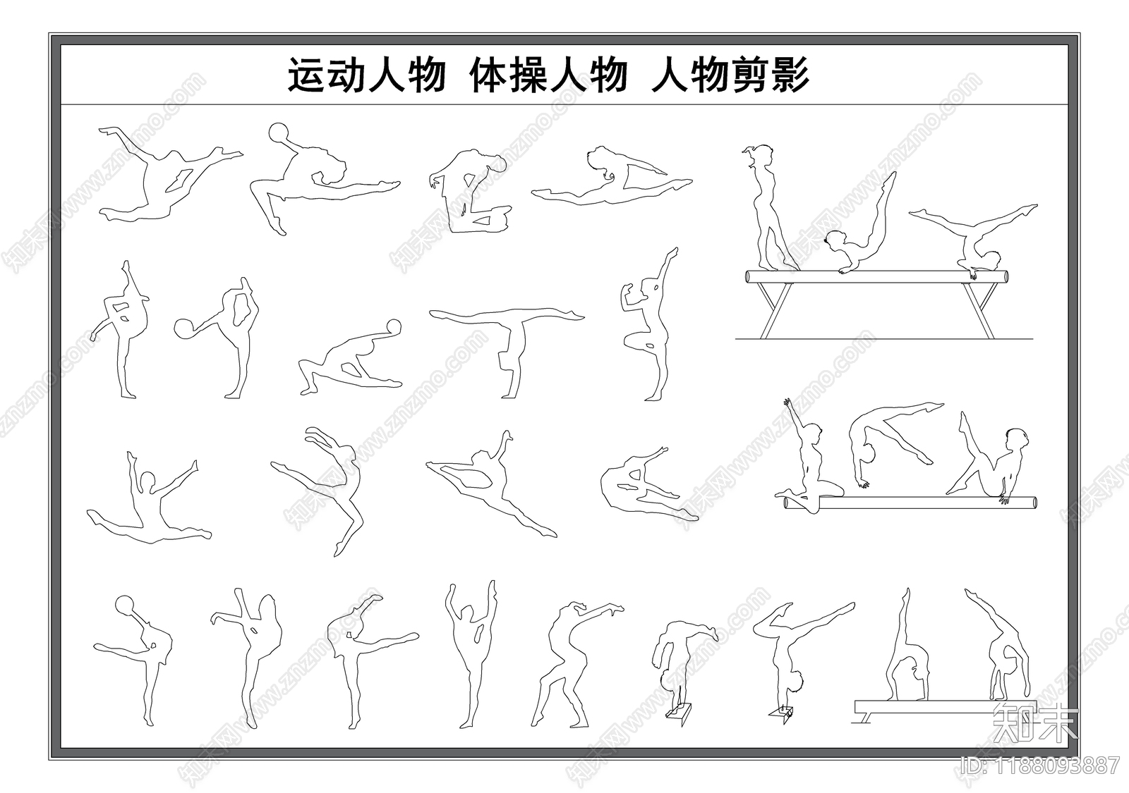 现代人物cad施工图下载【ID:1188093887】