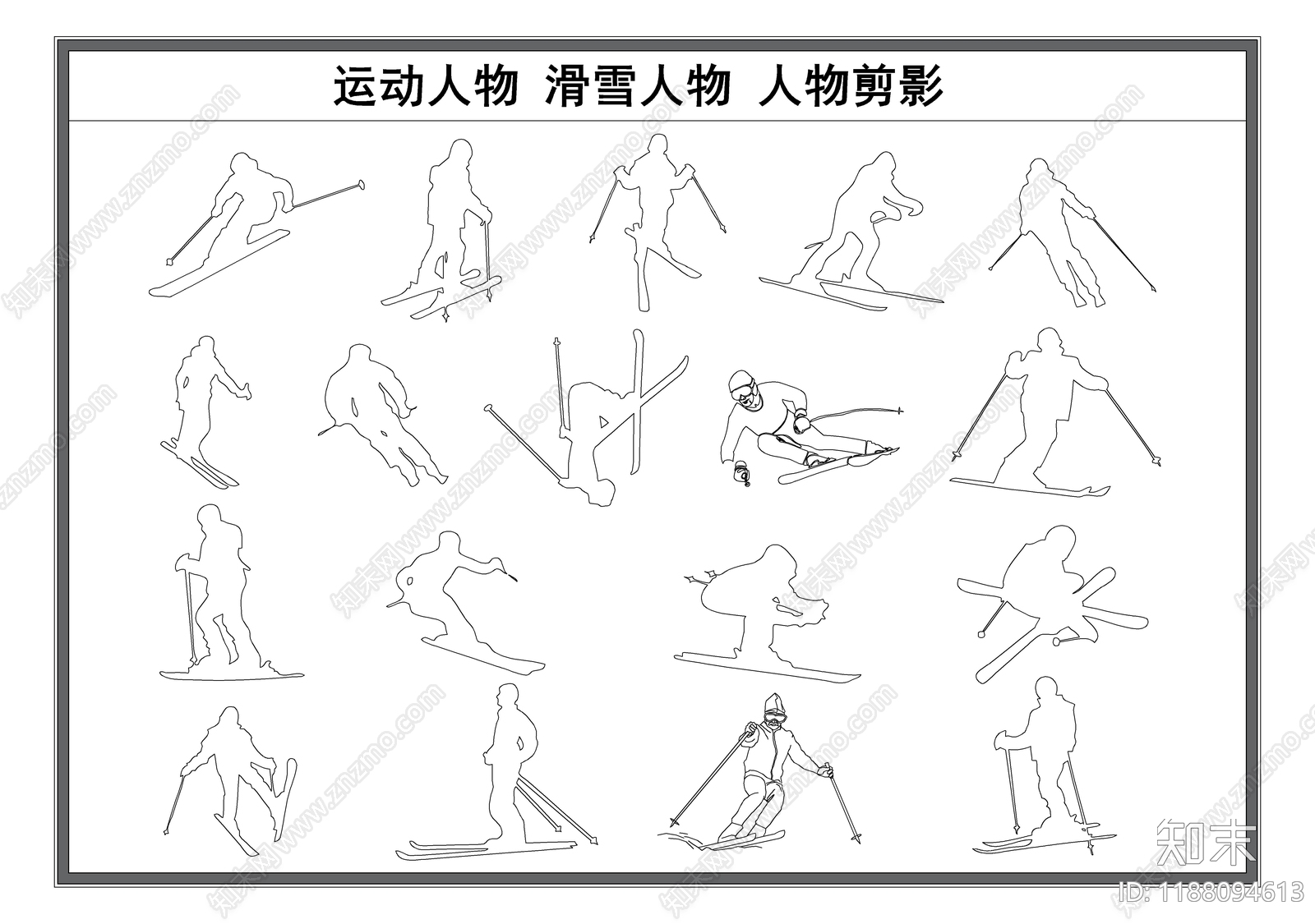 现代人物cad施工图下载【ID:1188094613】