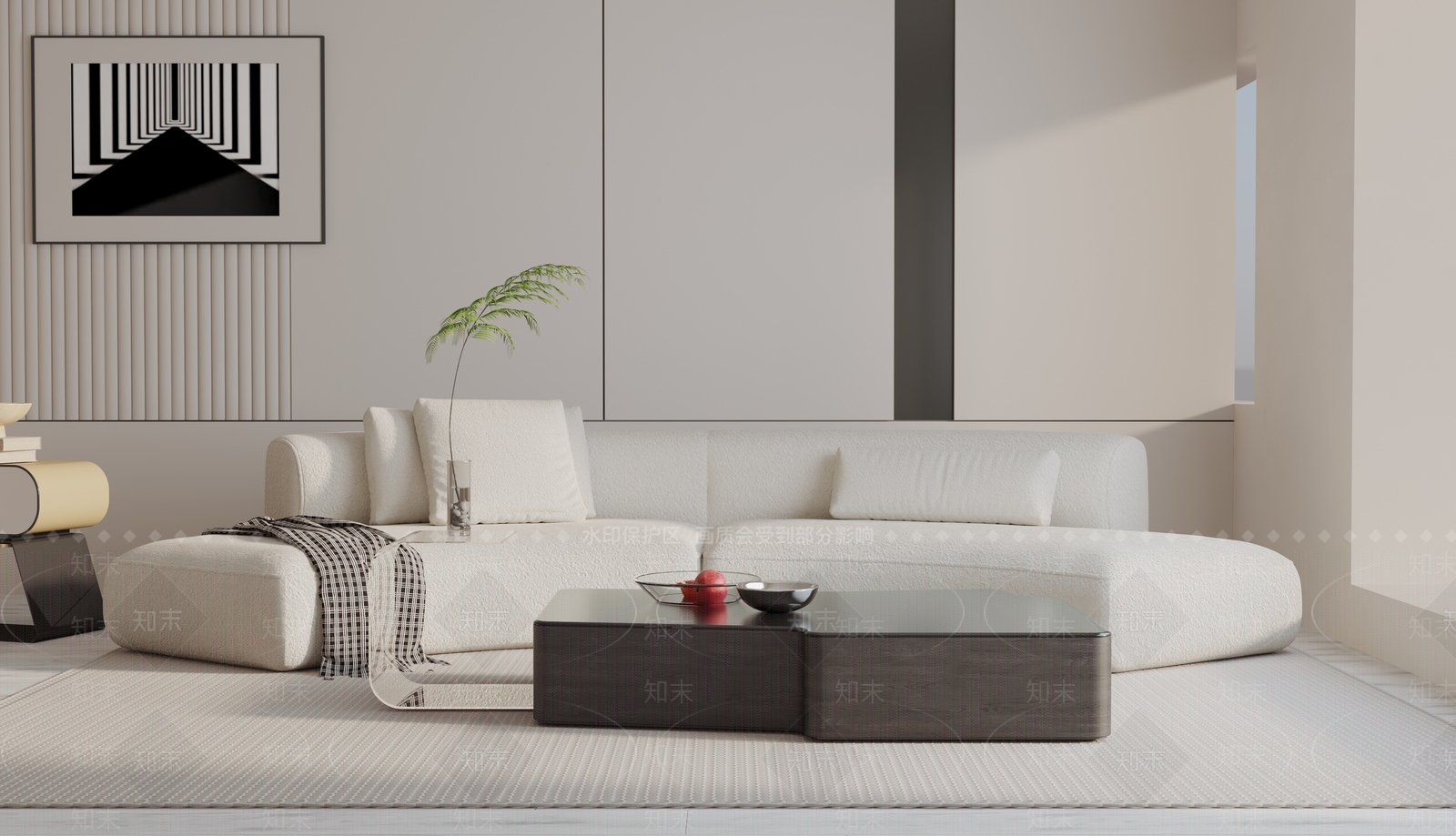 现代三人沙发3D模型下载【ID:1188096374】
