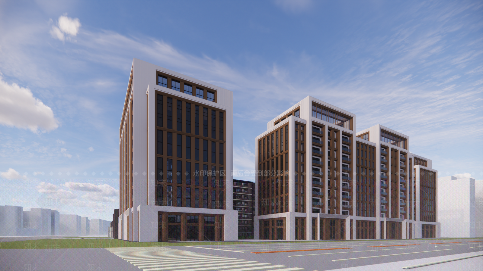 现代小区建筑SU模型下载【ID:1188096855】
