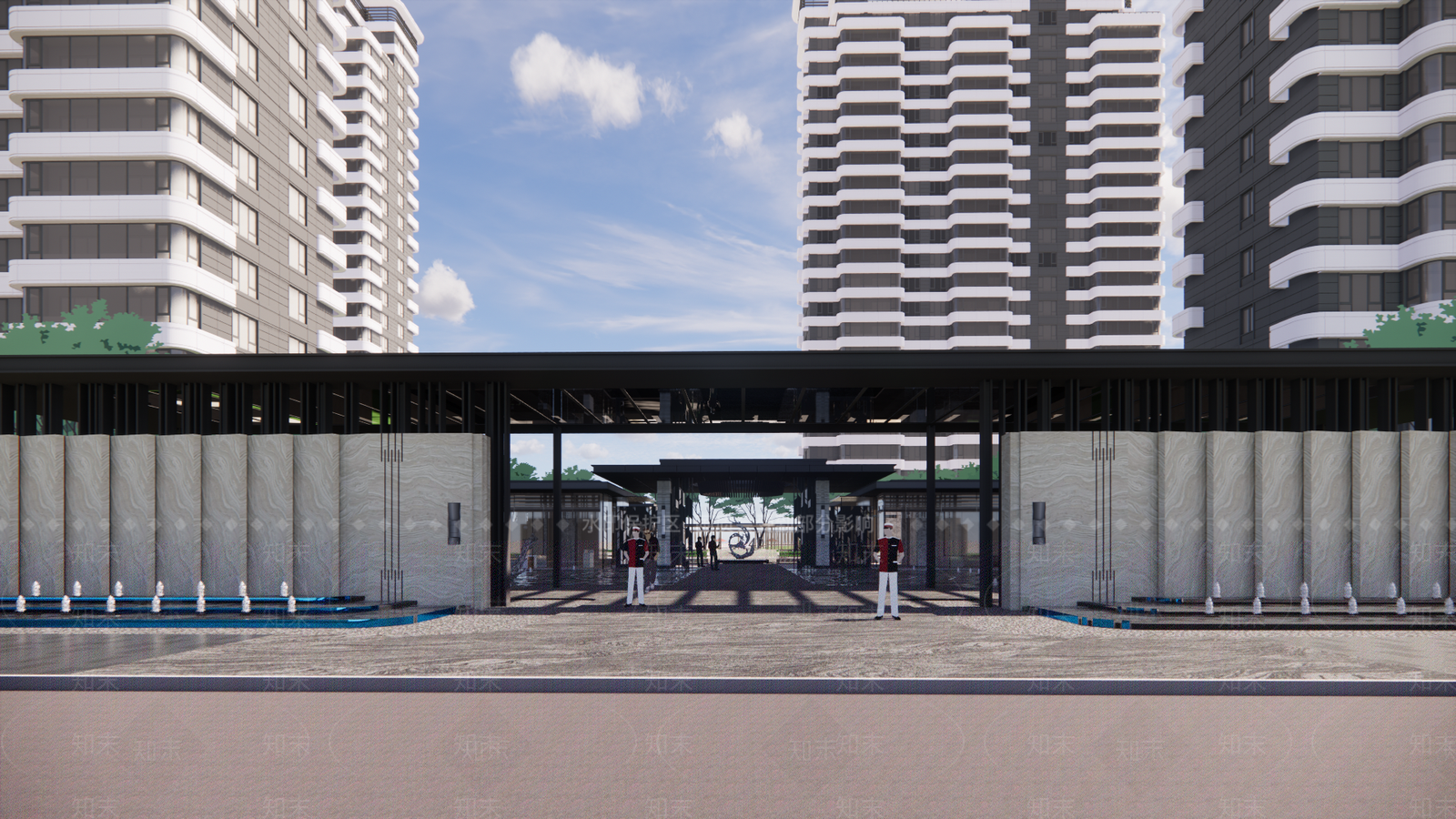 现代小区建筑SU模型下载【ID:1188096985】