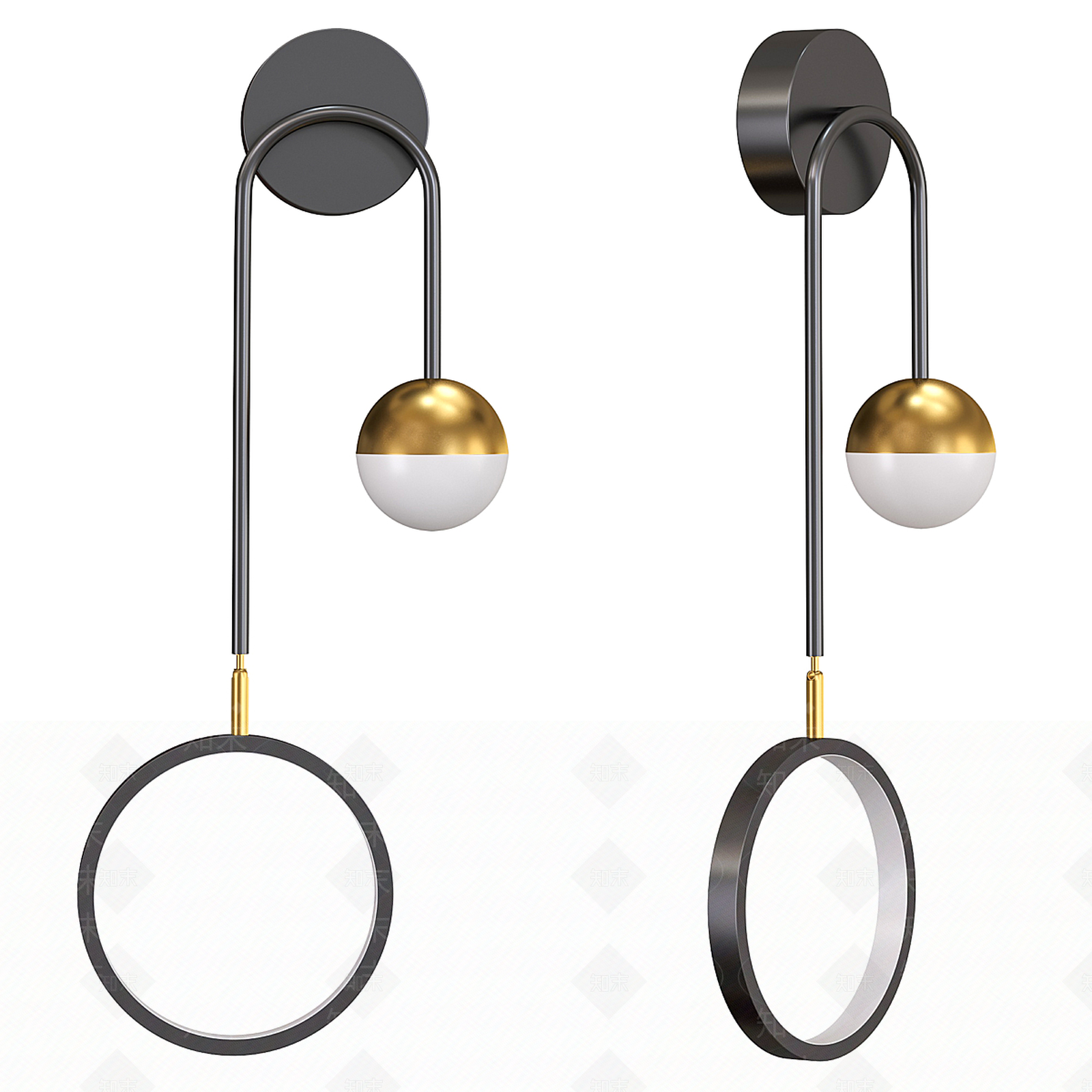 现代欧式客厅吸顶灯3D模型下载【ID:1188101129】