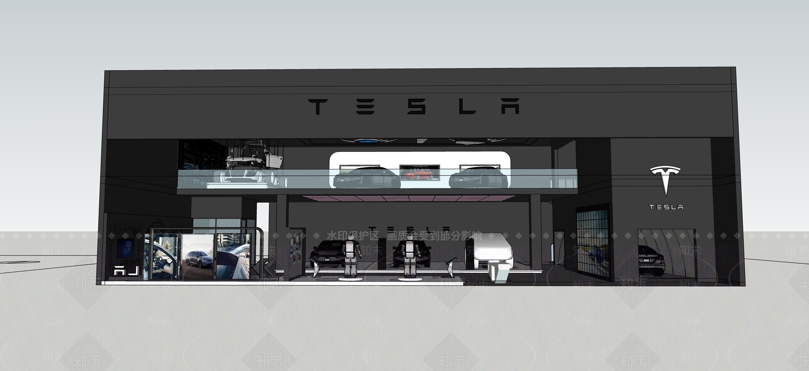 现代汽车4S店SU模型下载【ID:1188103726】