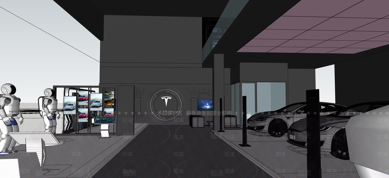 现代汽车4S店SU模型草图