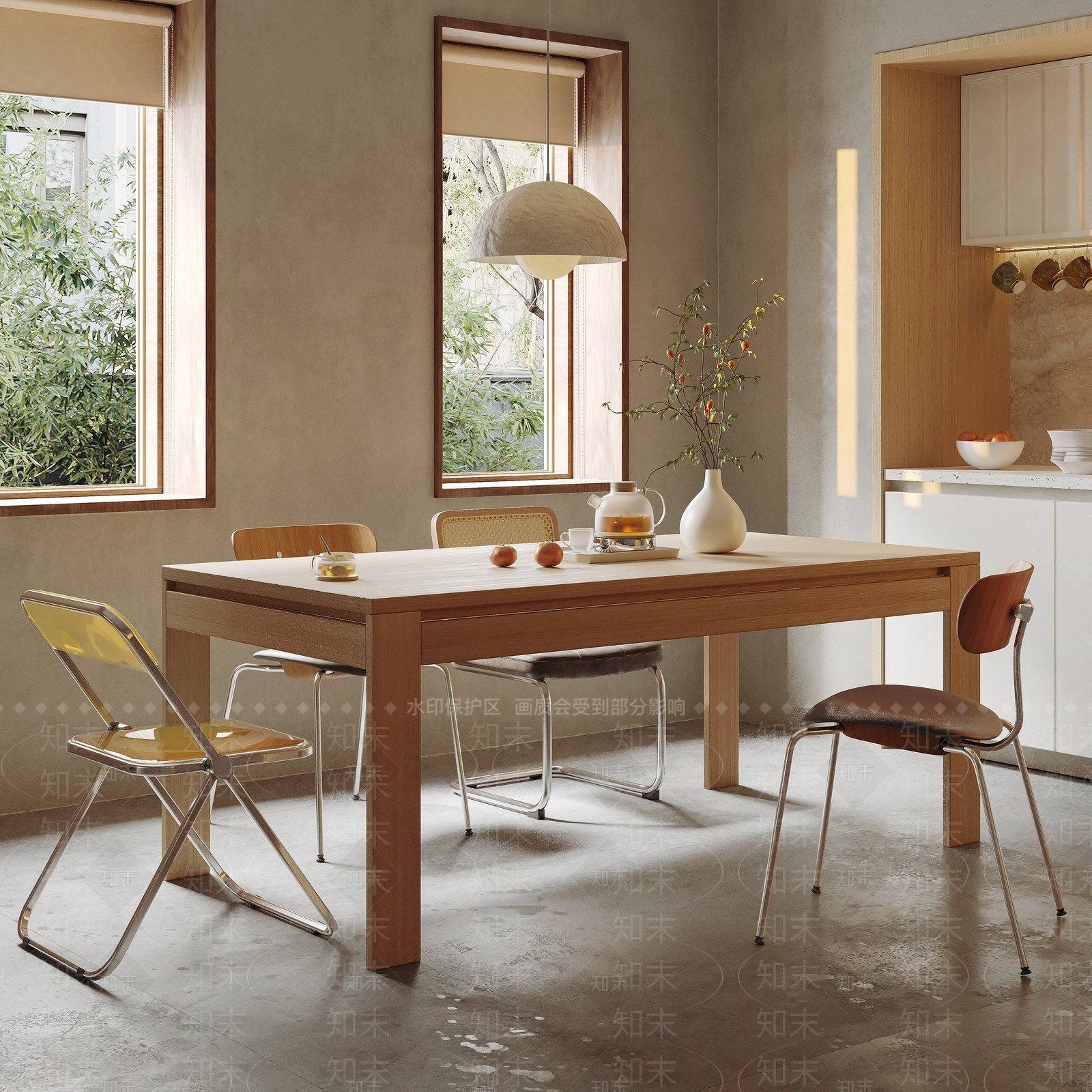 侘寂北欧家居餐厅3D模型下载【ID:1188103908】