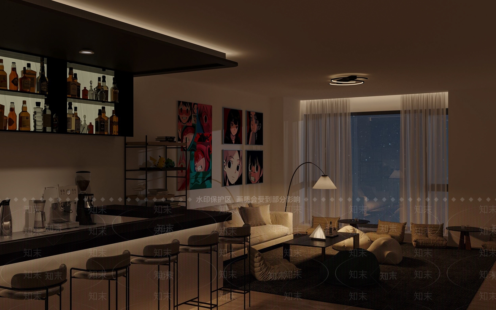 吧台酒馆3D模型下载【ID:1227463591】