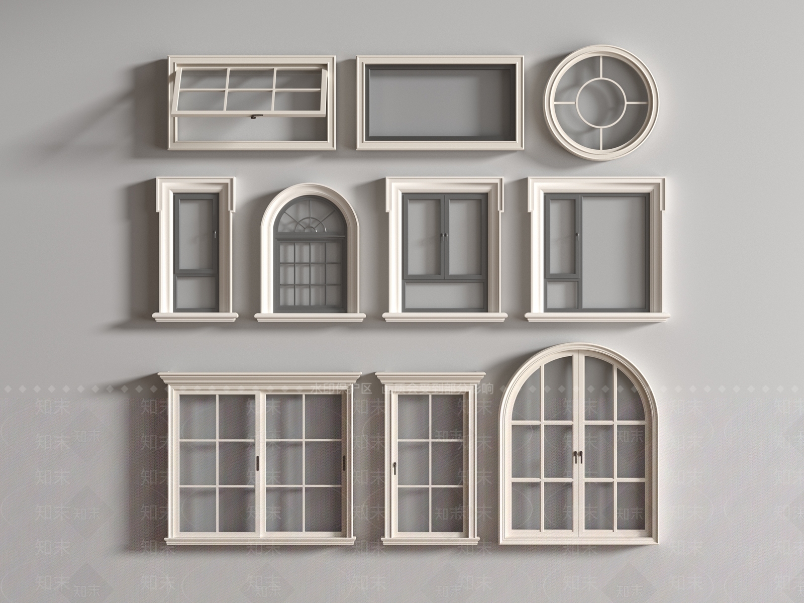 简欧法式平开窗SU模型下载【ID:1188112995】