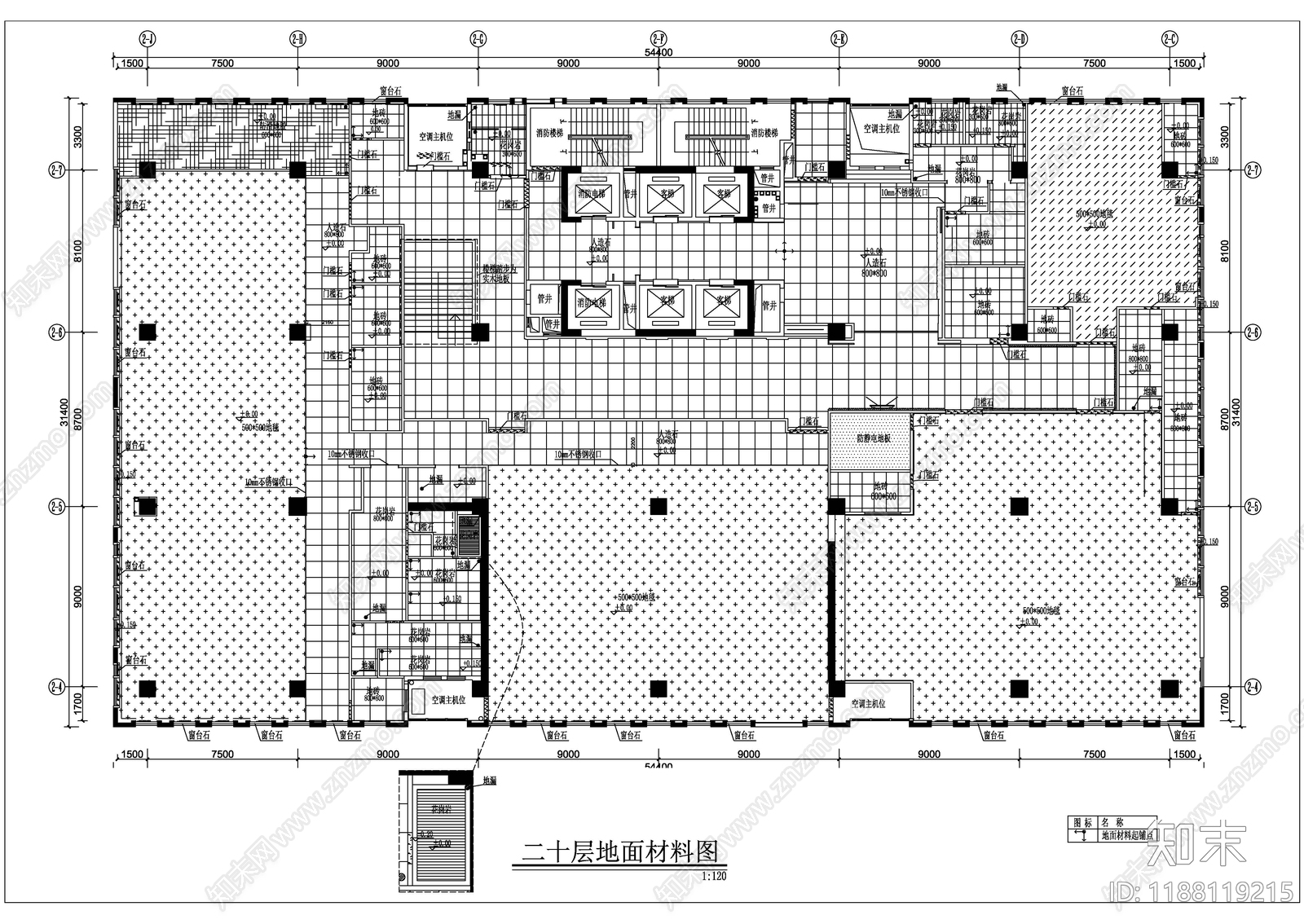 现代开放办公室cad施工图下载【ID:1188119215】