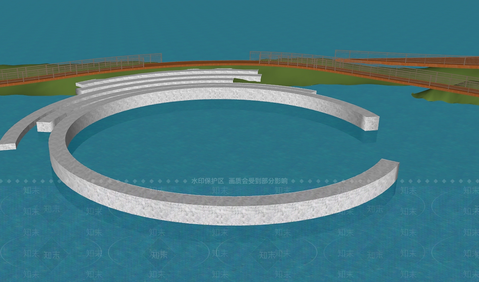 现代中式滨水景观SU模型下载【ID:1188118566】