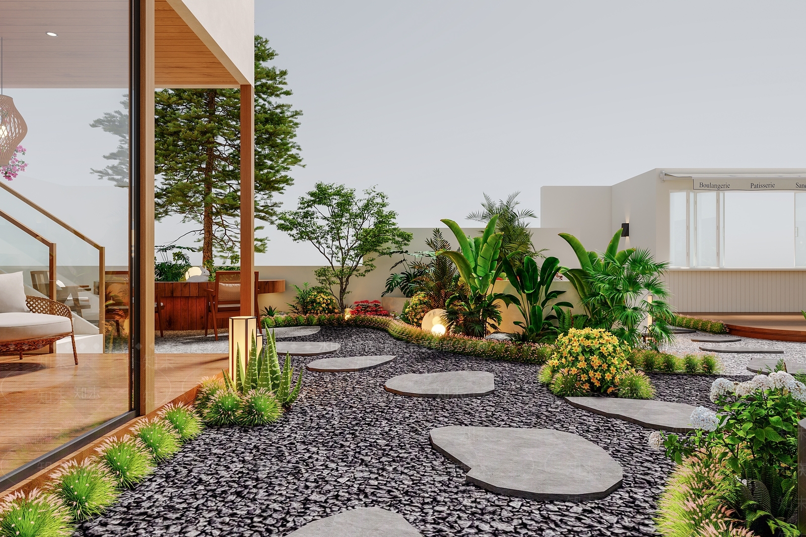 现代庭院3D模型下载【ID:1188123035】