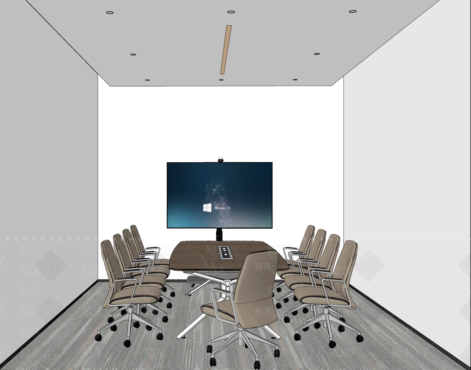 现代极简会议室SU模型下载【ID:1188123439】