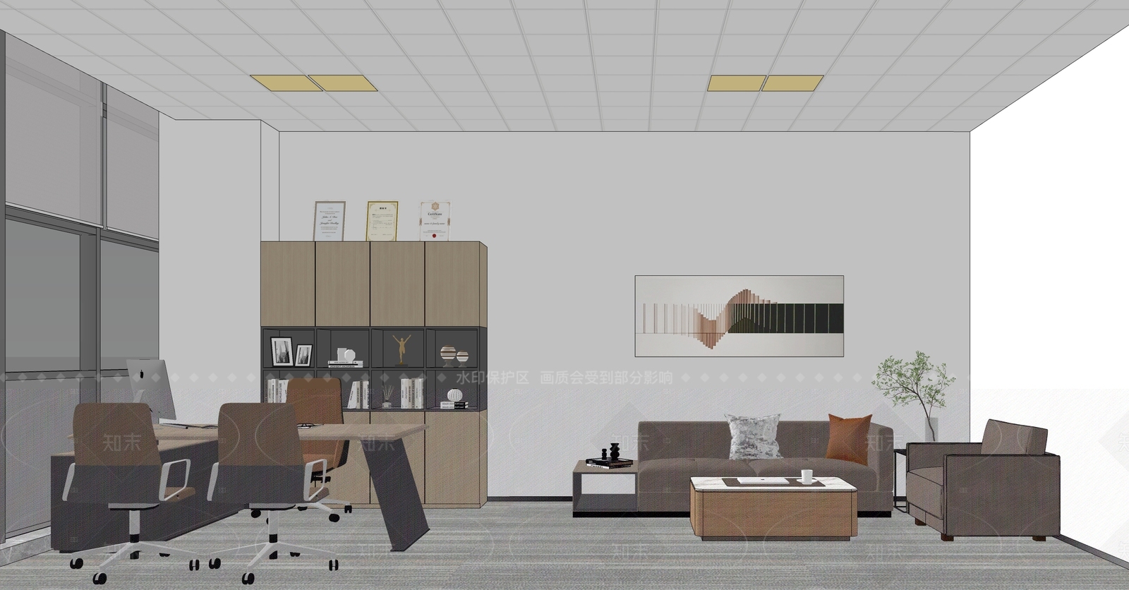 现代办公室SU模型下载【ID:1216040200】