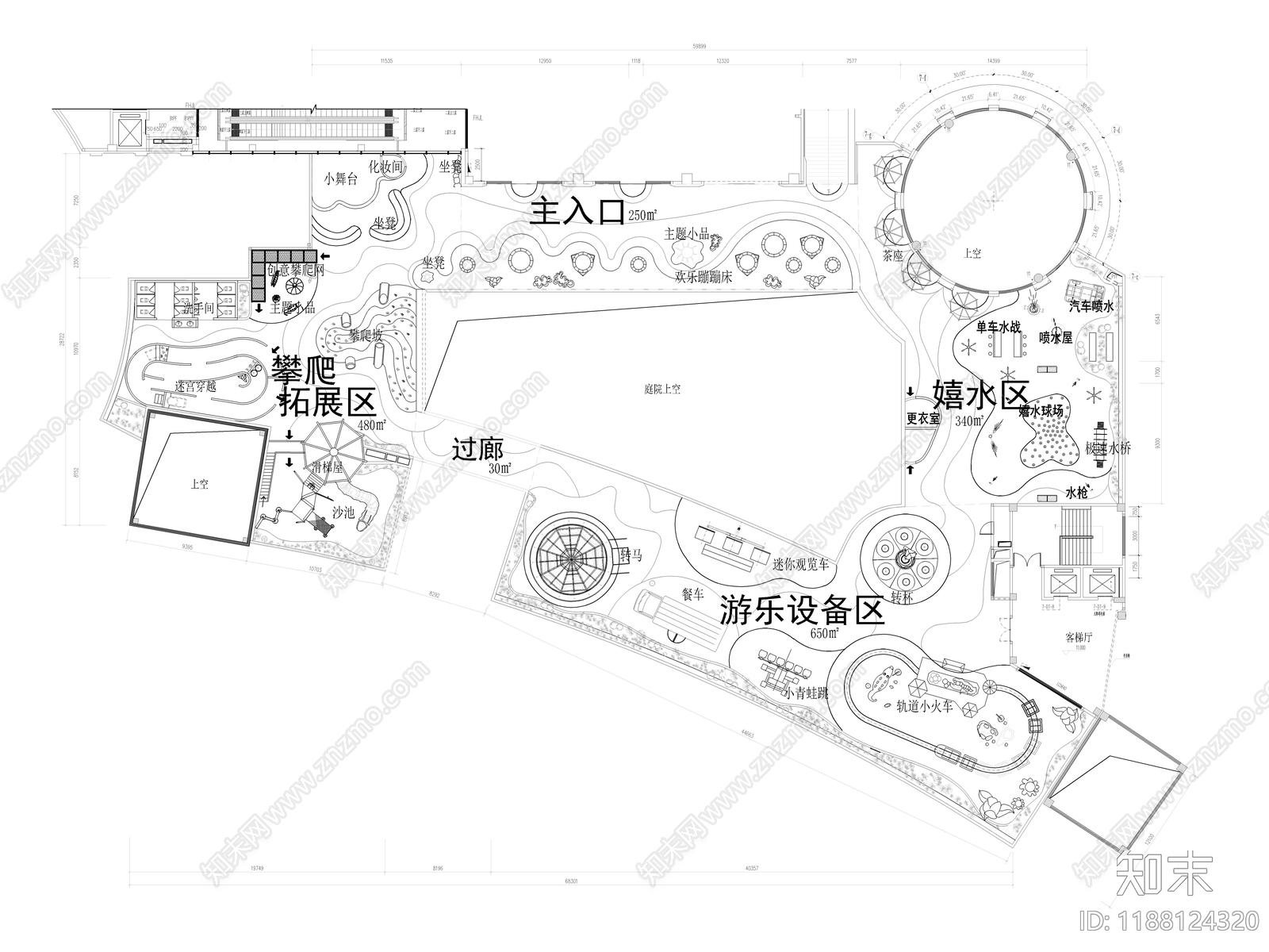 现代儿童乐园cad施工图下载【ID:1188124320】