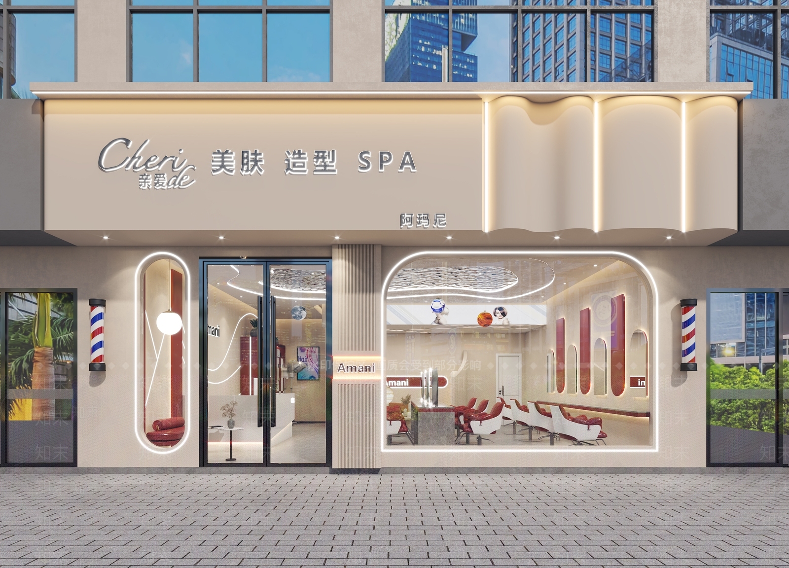 现代美发店3D模型下载【ID:1188124586】