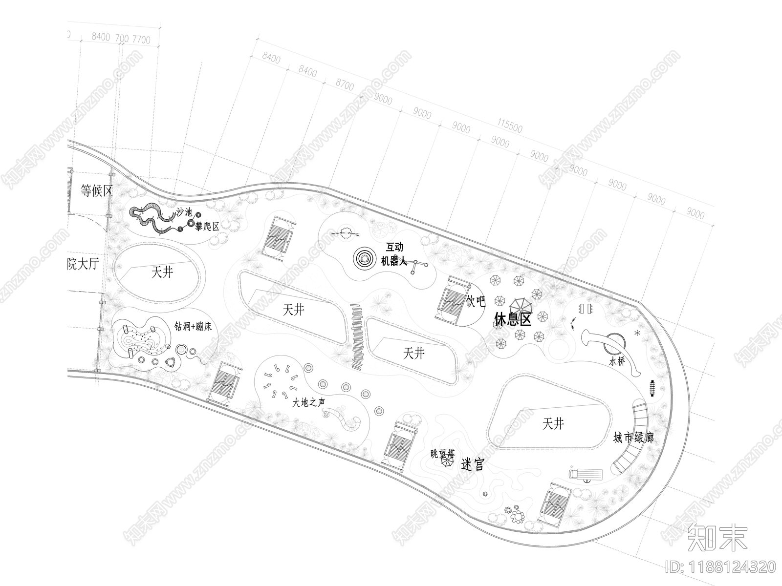 现代儿童乐园cad施工图下载【ID:1188124320】