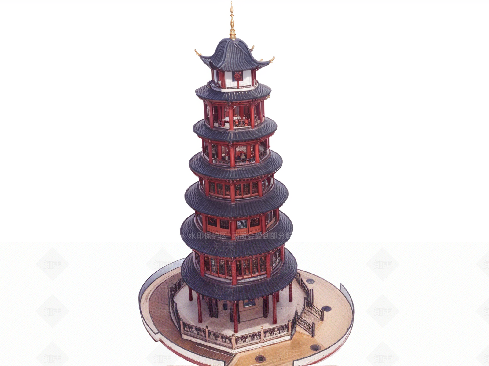 中式古建筑SU模型下载【ID:1188126830】