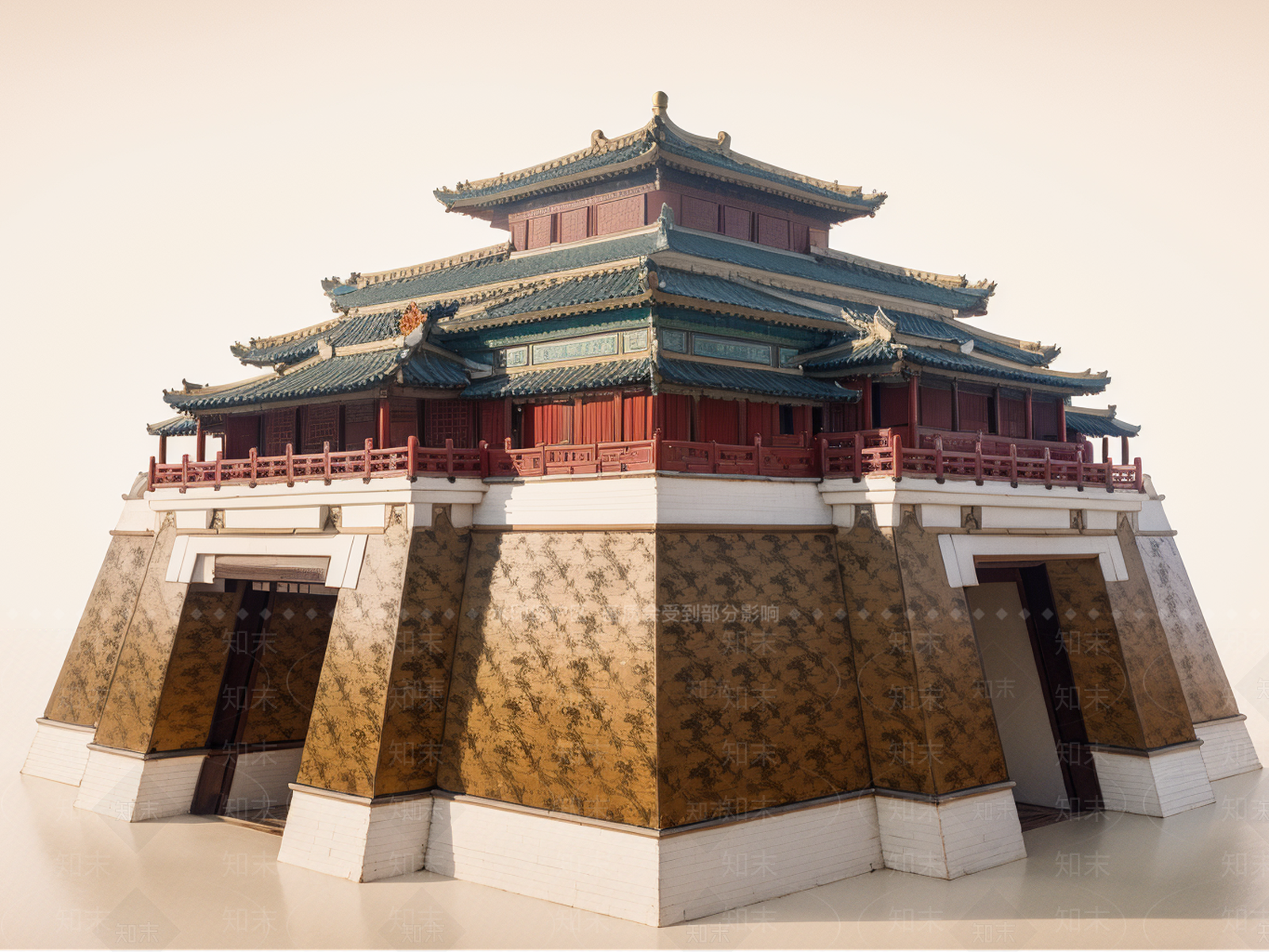 中式古建筑SU模型下载【ID:1188128621】