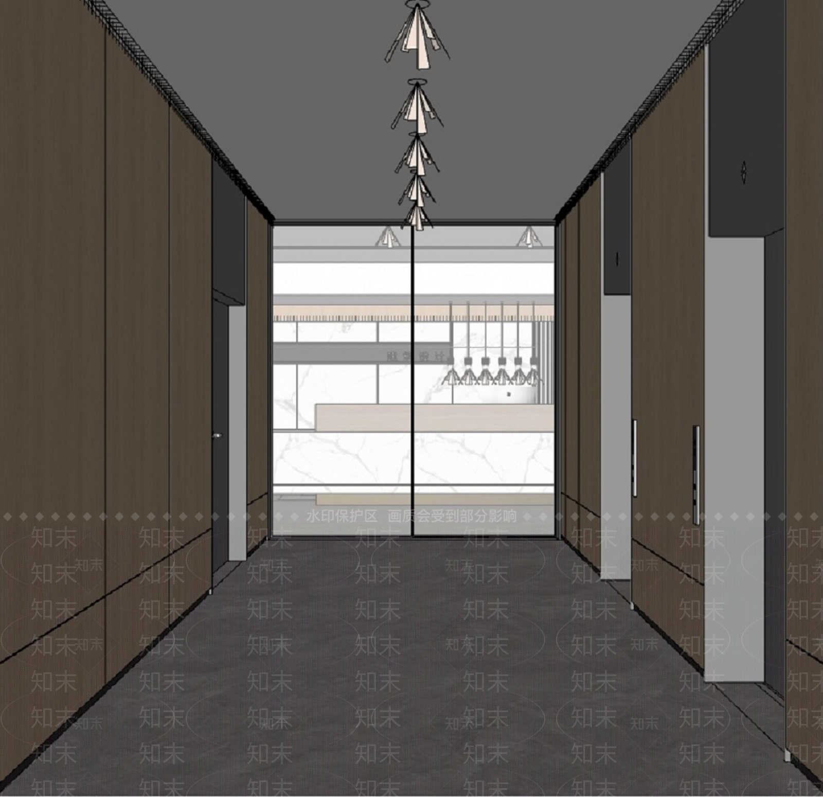 现代电梯厅SU模型下载【ID:1188129622】
