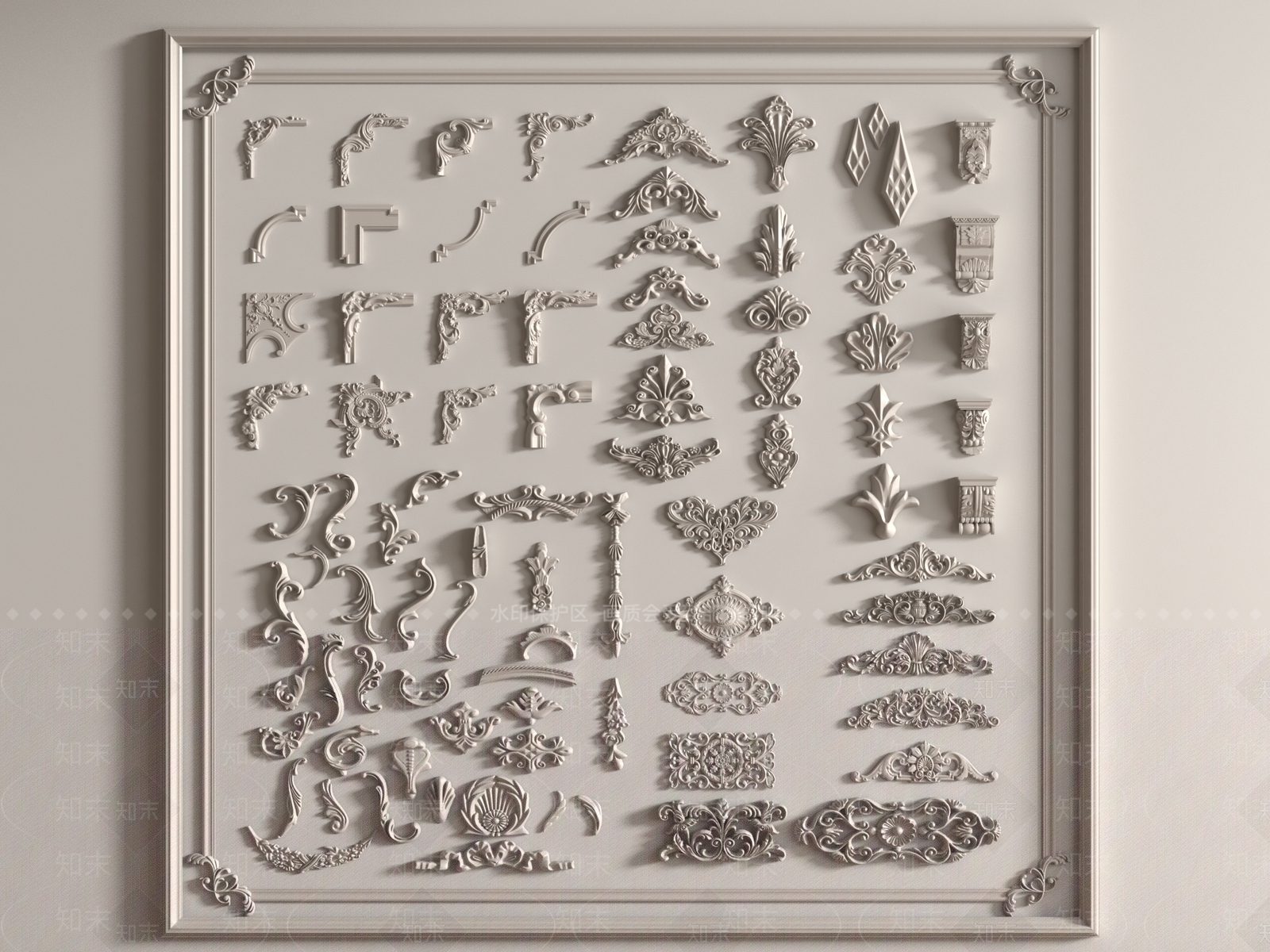 法式欧式雕花SU模型下载【ID:1188128957】