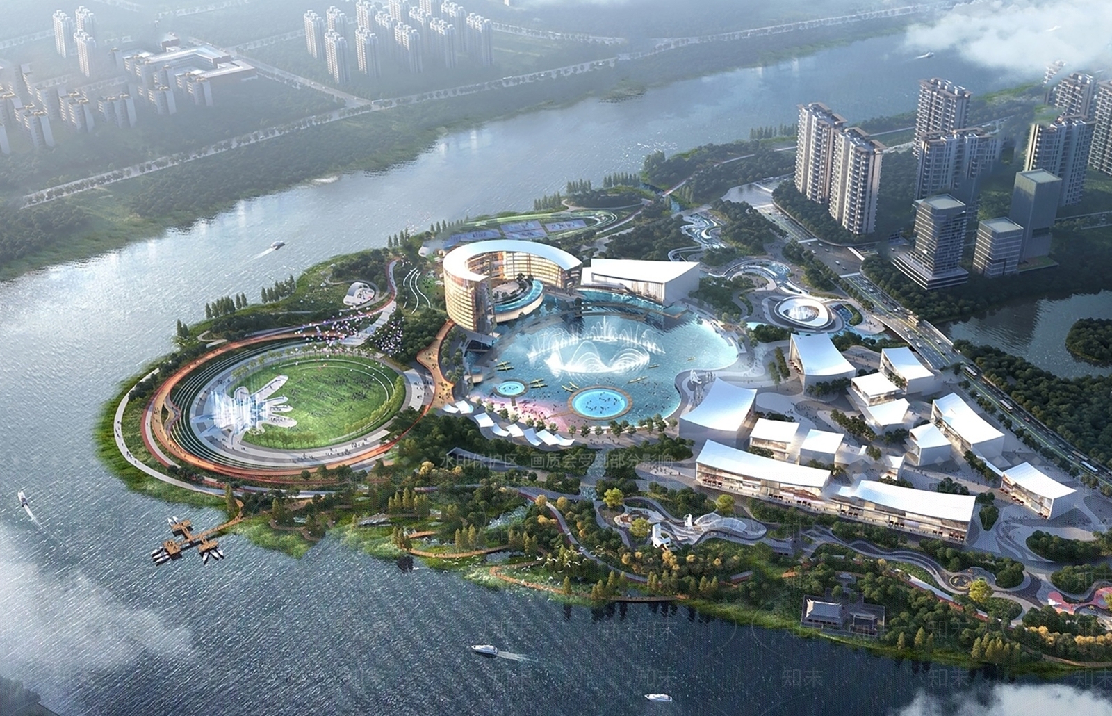 现代滨水景观SU模型下载【ID:1188129055】