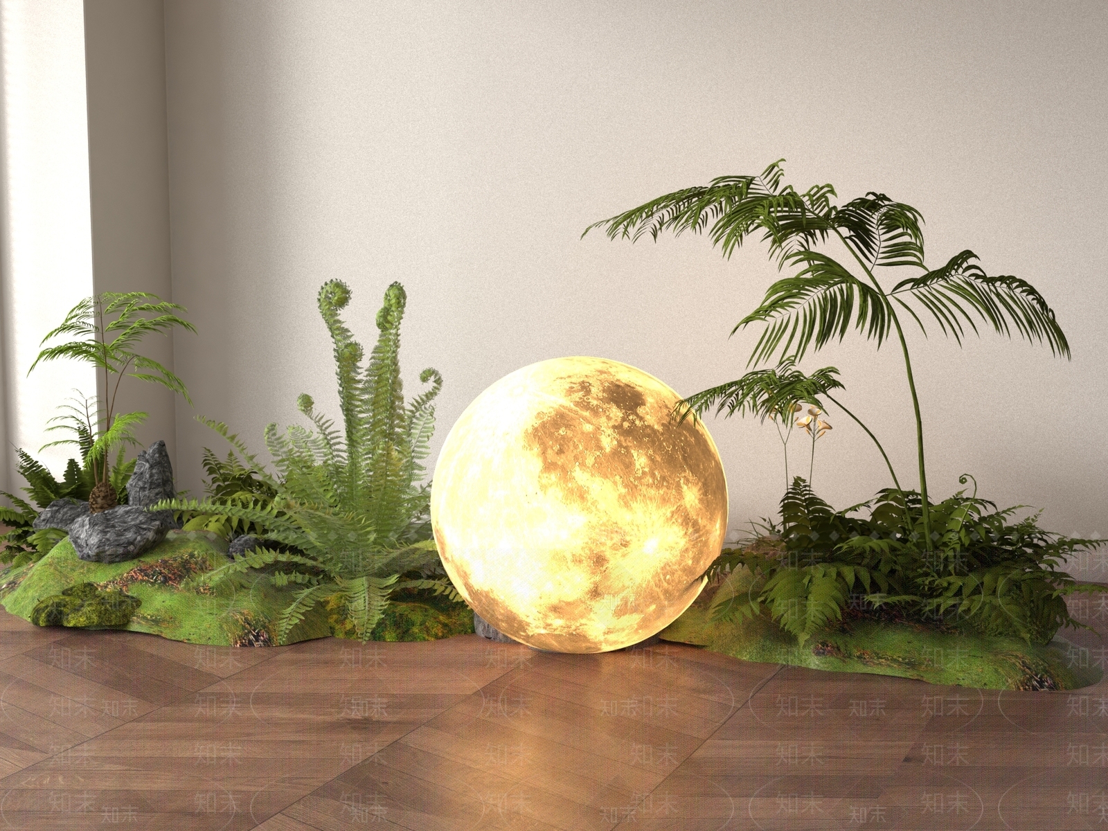 现代月球灯SU模型下载【ID:1188130195】