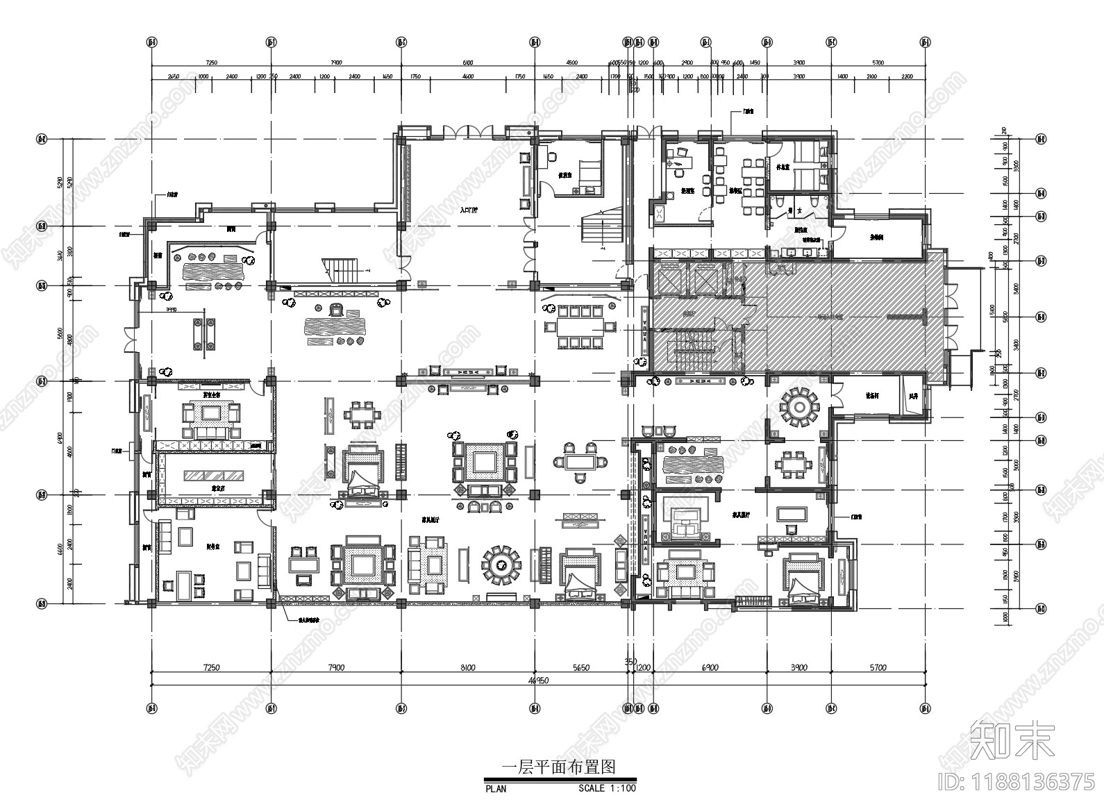 中式新中式其他商业空间cad施工图下载【ID:1188136375】