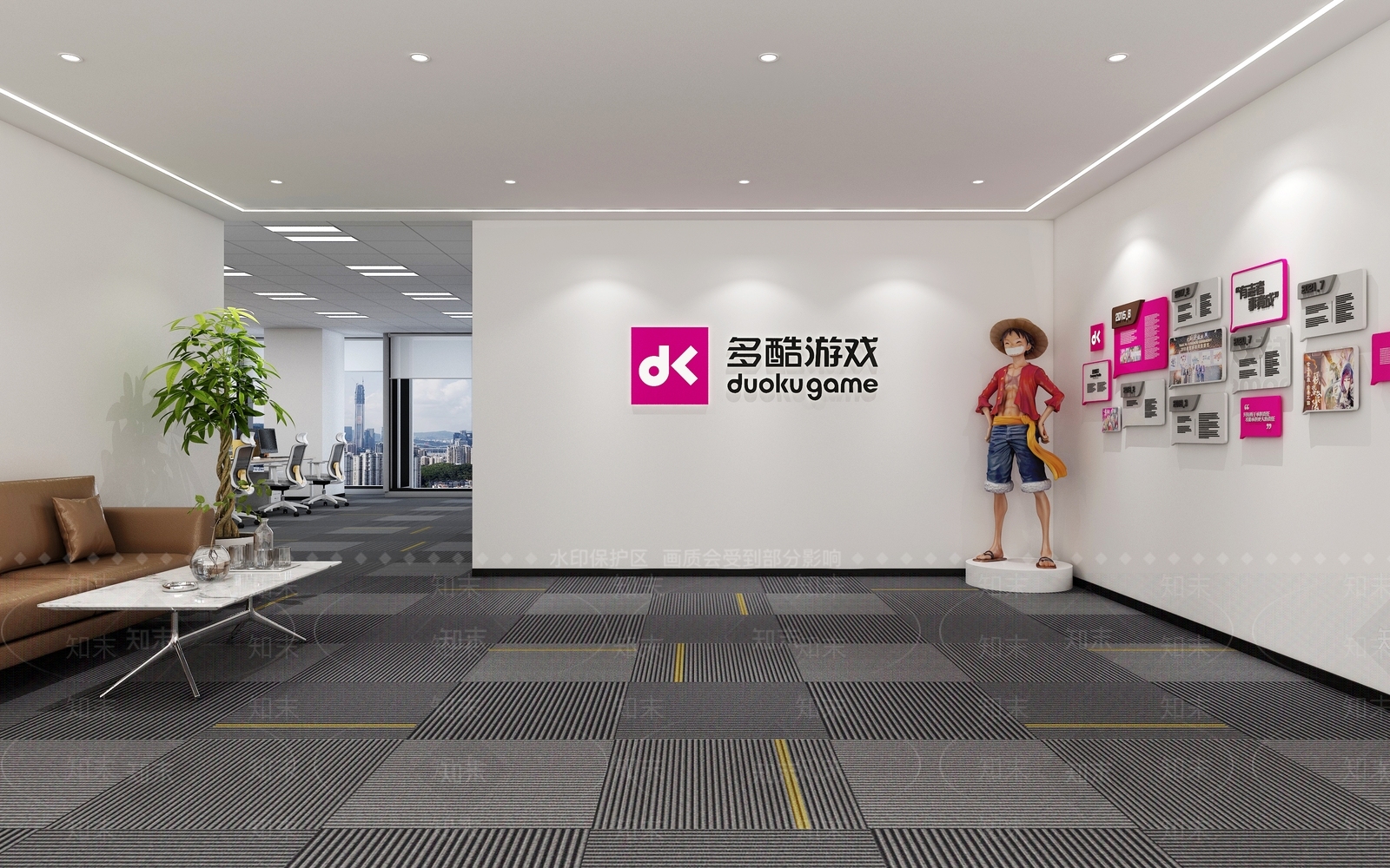 现代办公大厅3D模型下载【ID:1188136771】