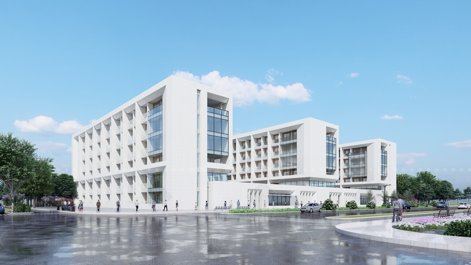 现代学校建筑SU模型下载【ID:1188138024】