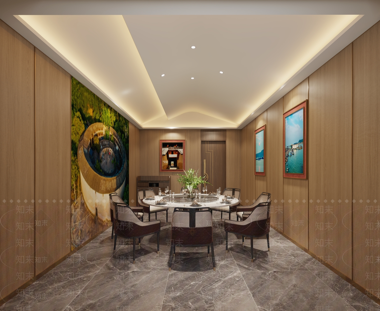 新中式现代包厢3D模型下载【ID:1188138599】