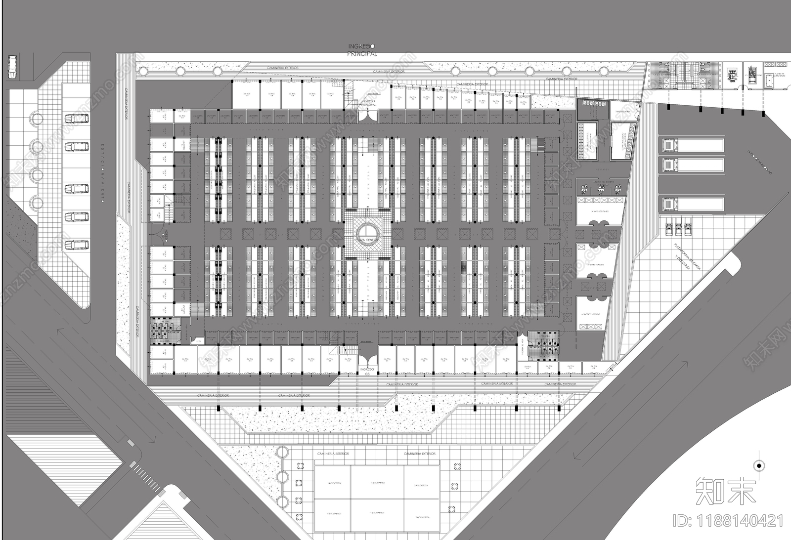 现代超市cad施工图下载【ID:1188140421】