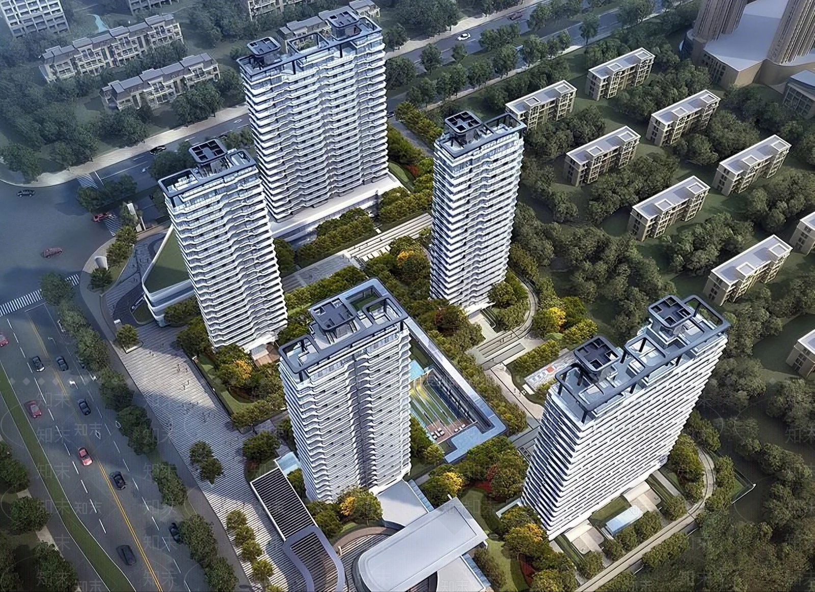 现代高层住宅SU模型下载【ID:1188140947】
