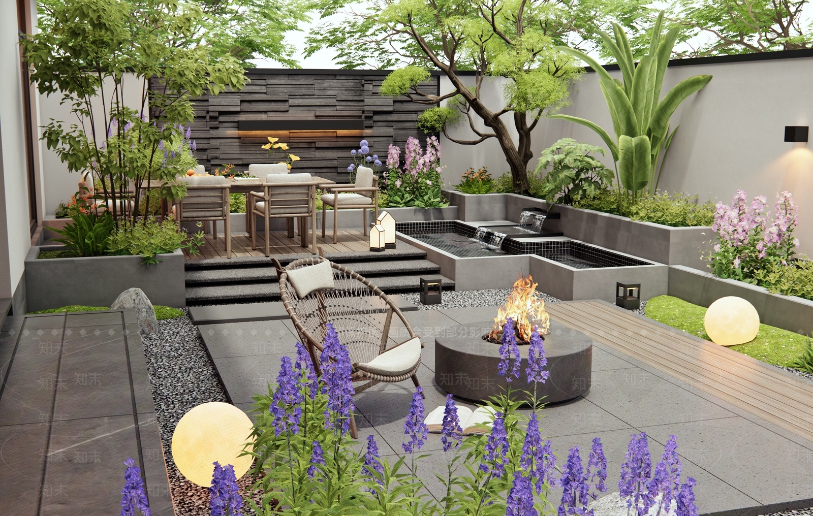 现代庭院3D模型下载【ID:1188143389】