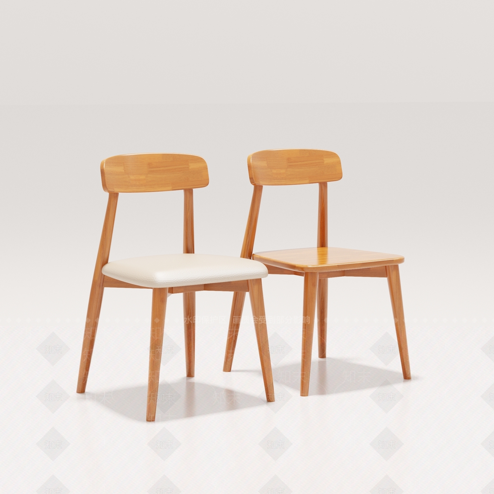 北欧原木其他椅子3D模型下载【ID:1188144772】