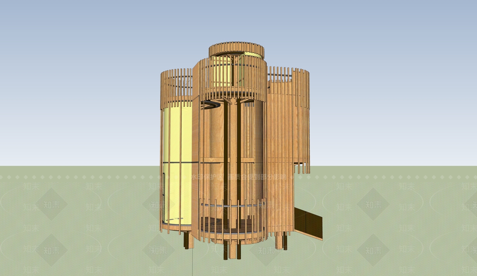现代新中式其他景观小建筑SU模型下载【ID:1188146377】