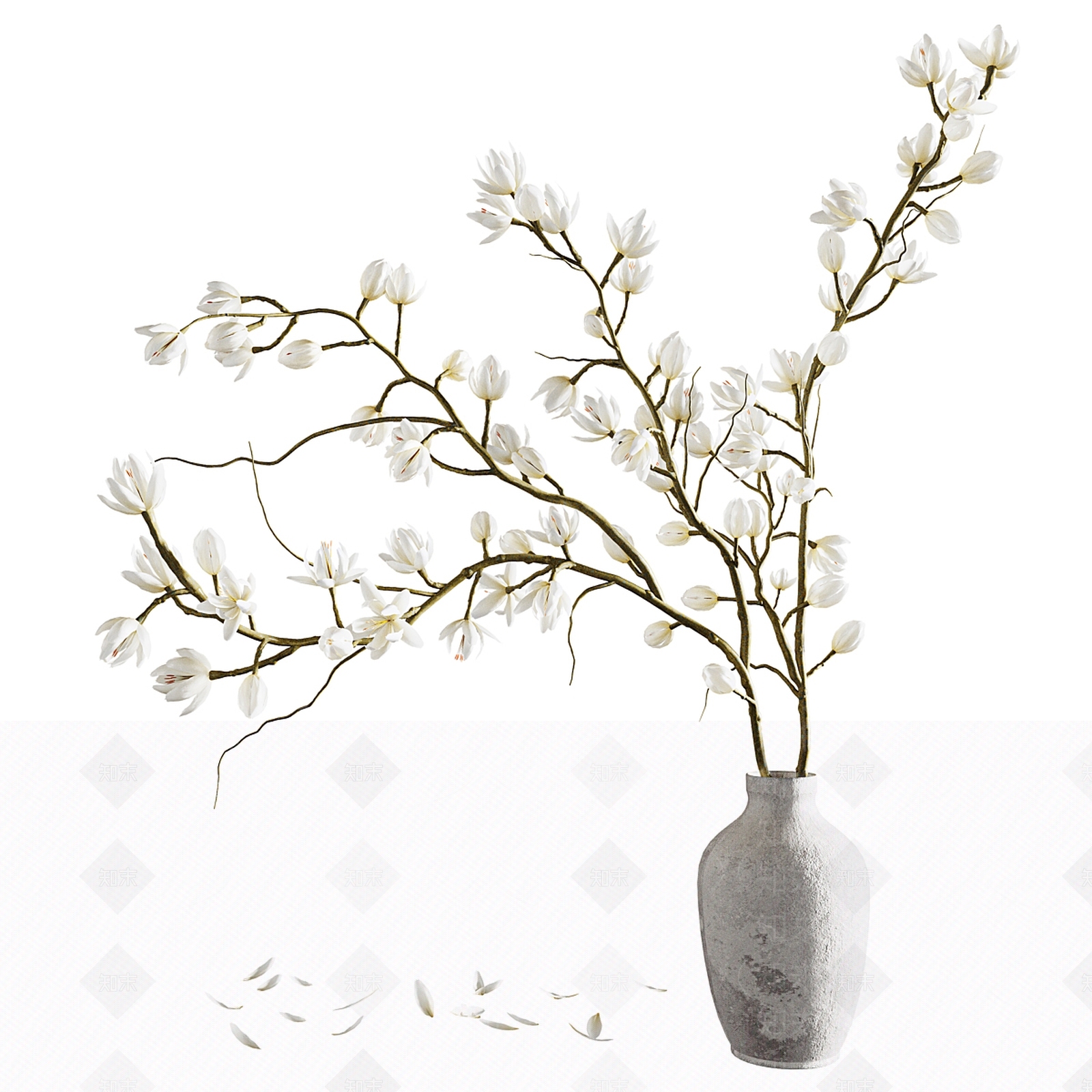 新中式侘寂花艺3D模型下载【ID:1188146632】