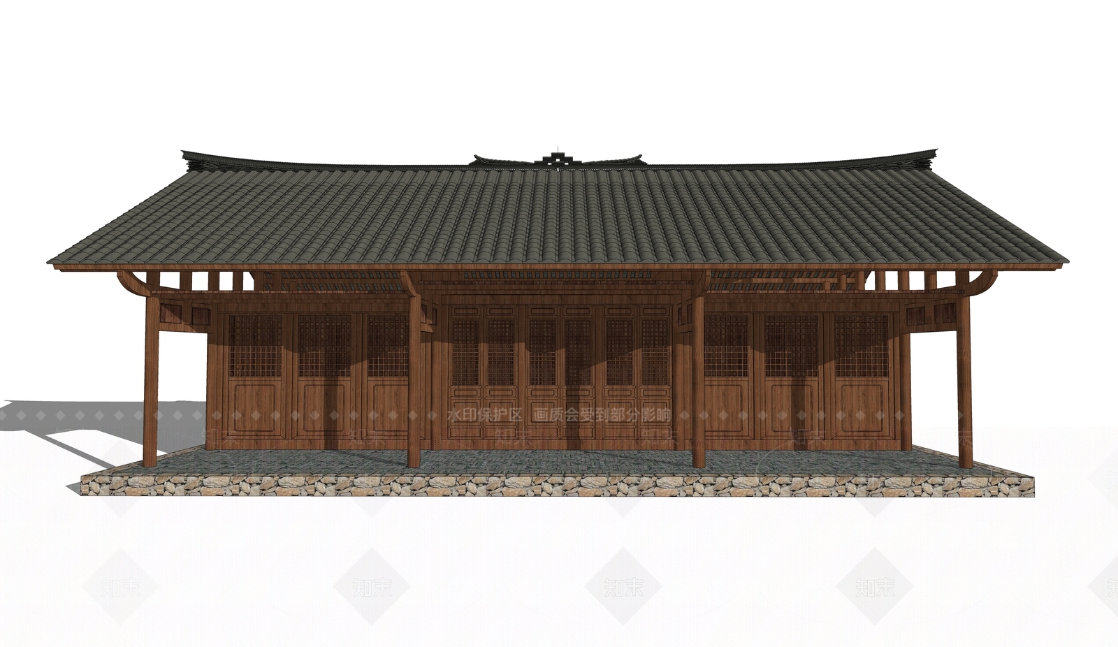 中式古建筑SU模型下载【ID:1188146957】