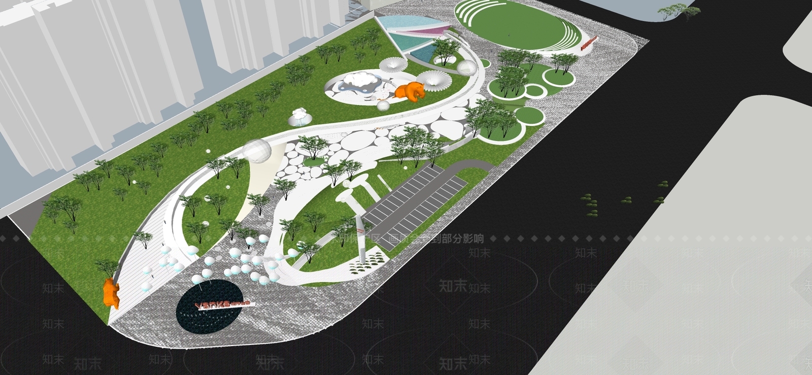现代口袋公园SU模型下载【ID:1188146943】
