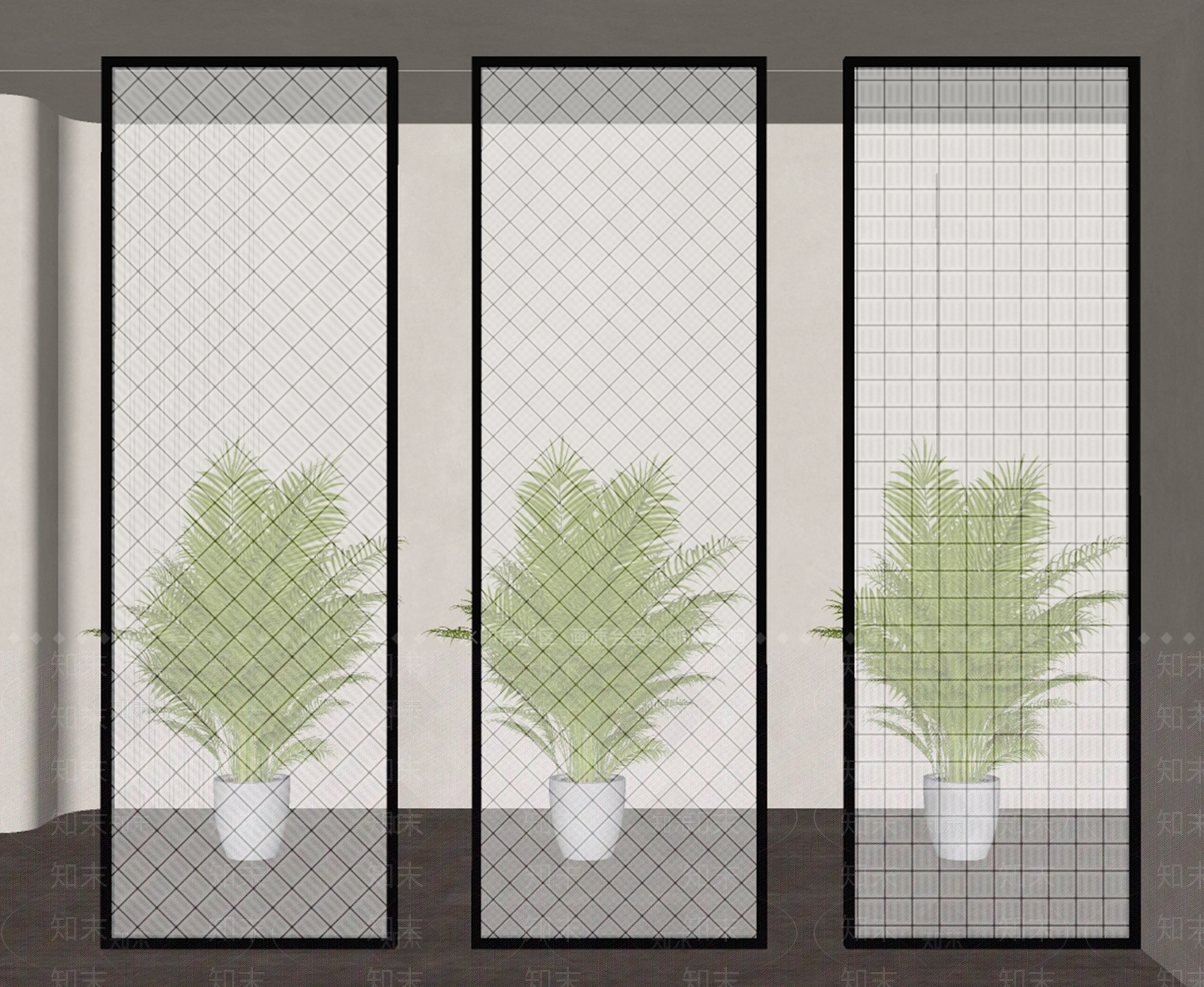 现代隔断SU模型下载【ID:1188147747】