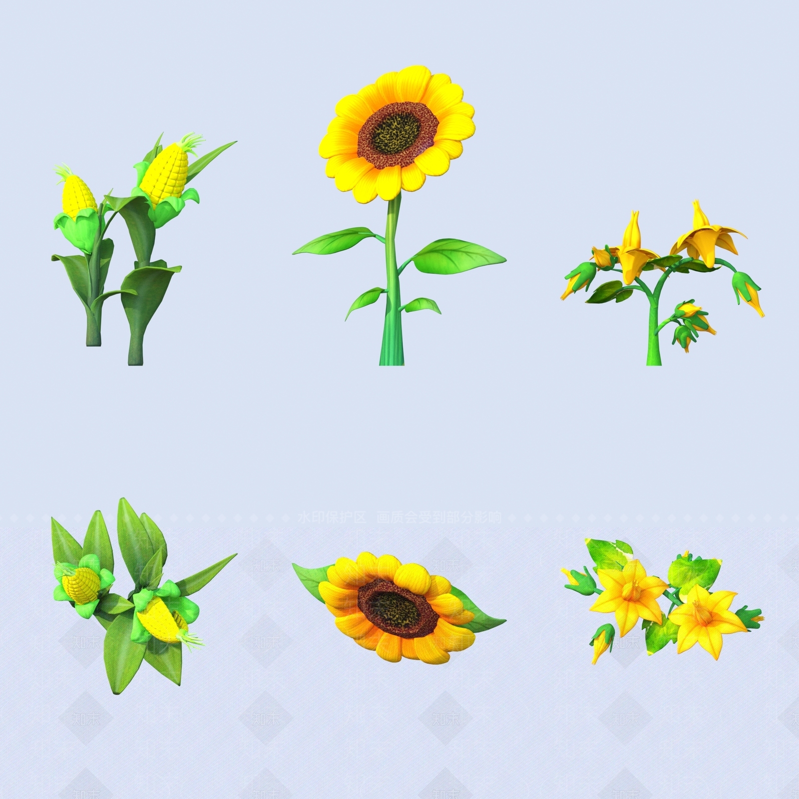 花草组合3D模型下载【ID:1188149912】