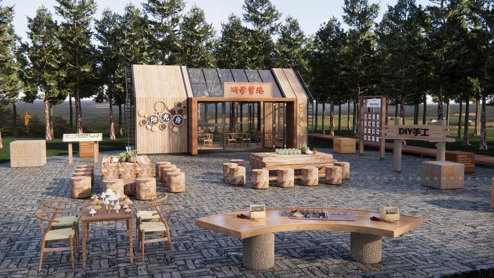 现代森林研学基地SU模型下载【ID:1188155128】