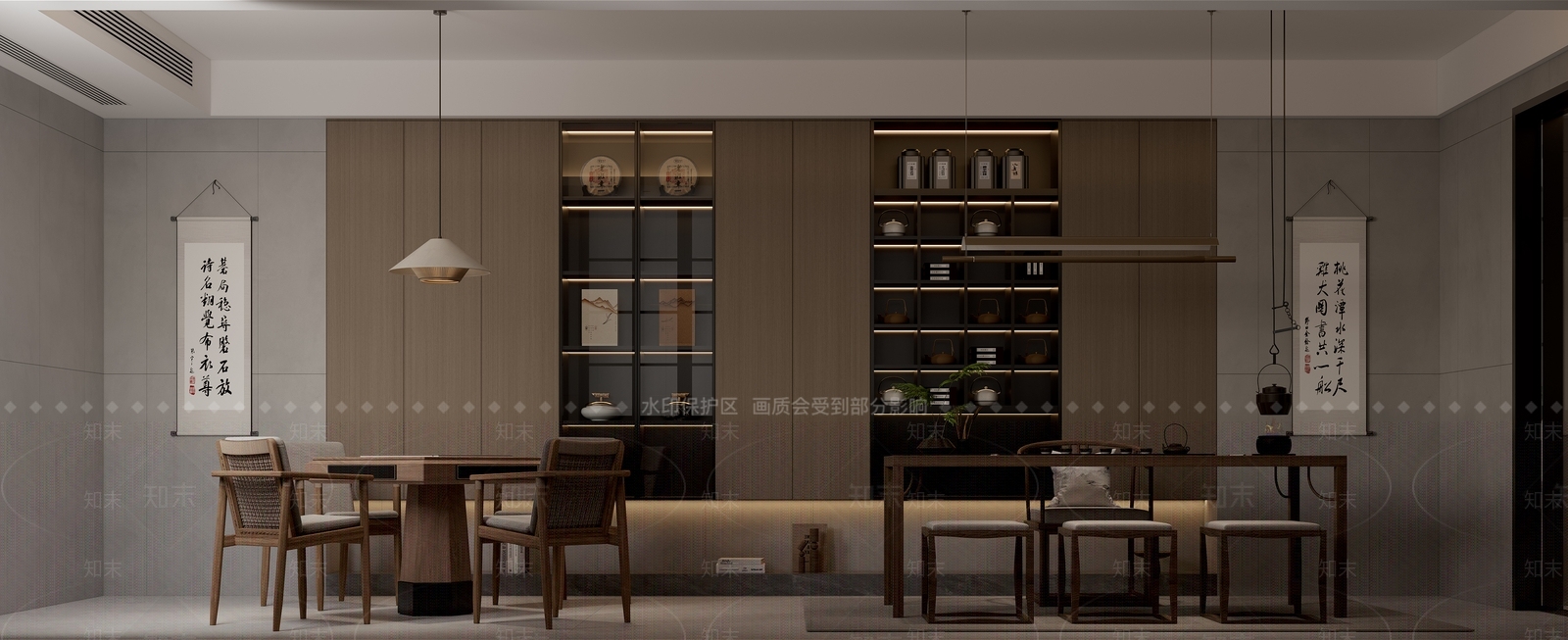 新中式茶室3D模型下载【ID:1188155678】