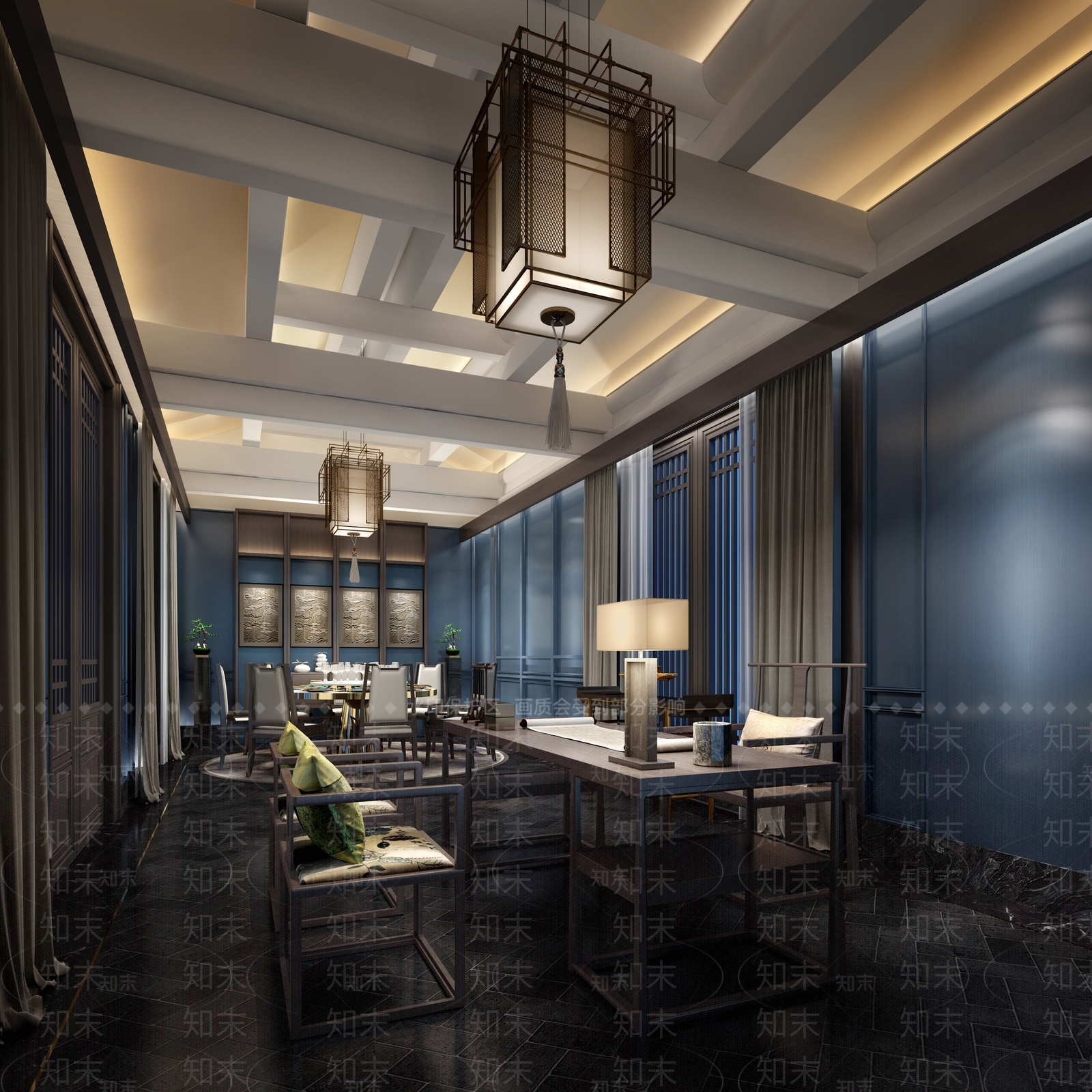 新中式中式包厢3D模型下载【ID:1188157190】