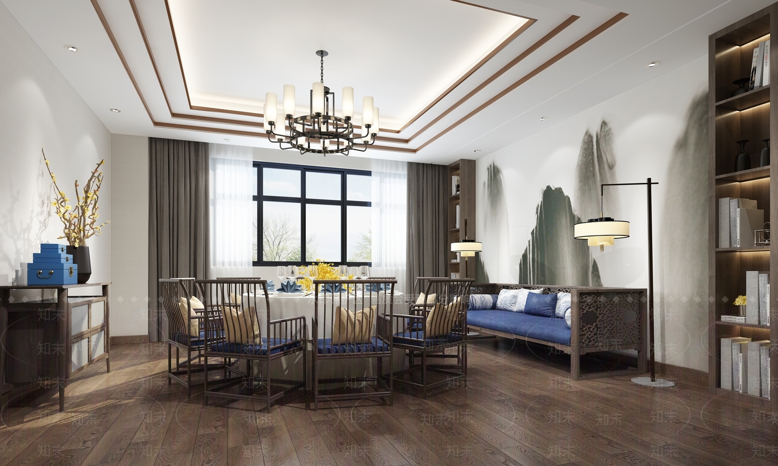 新中式中式包厢3D模型下载【ID:1188157503】