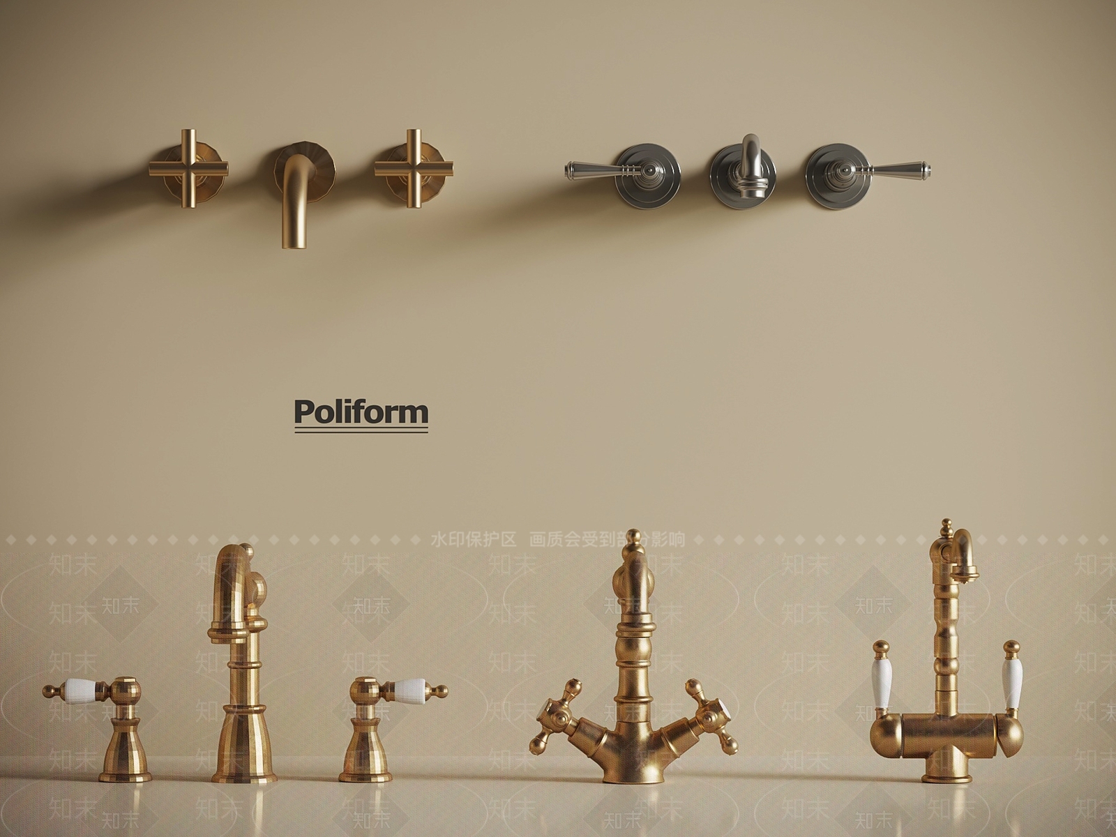 欧式水龙头SU模型下载【ID:1188158658】