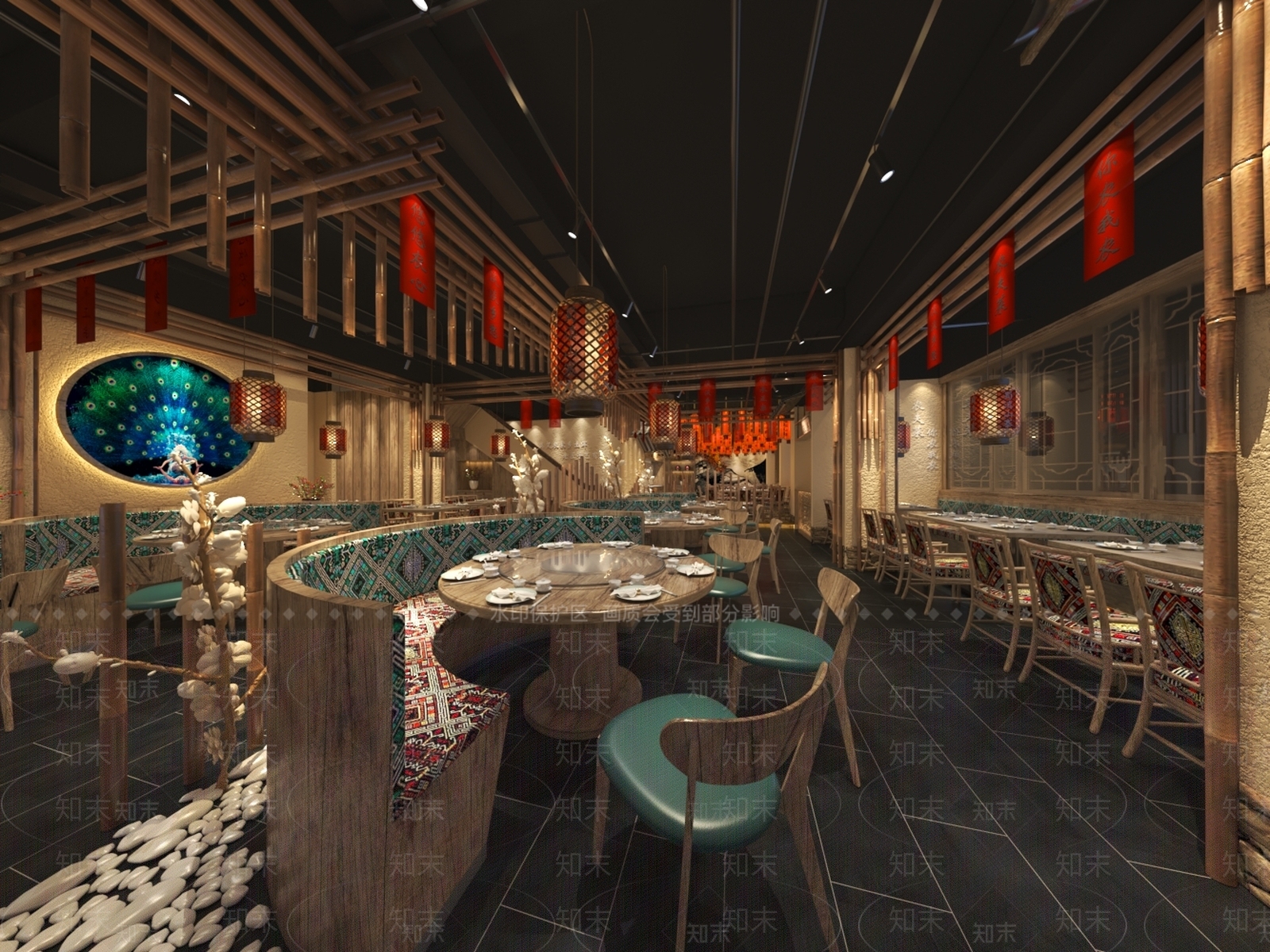 中式现代中餐厅3D模型下载【ID:1188165210】